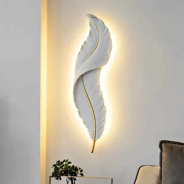 Wall Decor Light Metal & Wing Type (Model: 8001-WH)